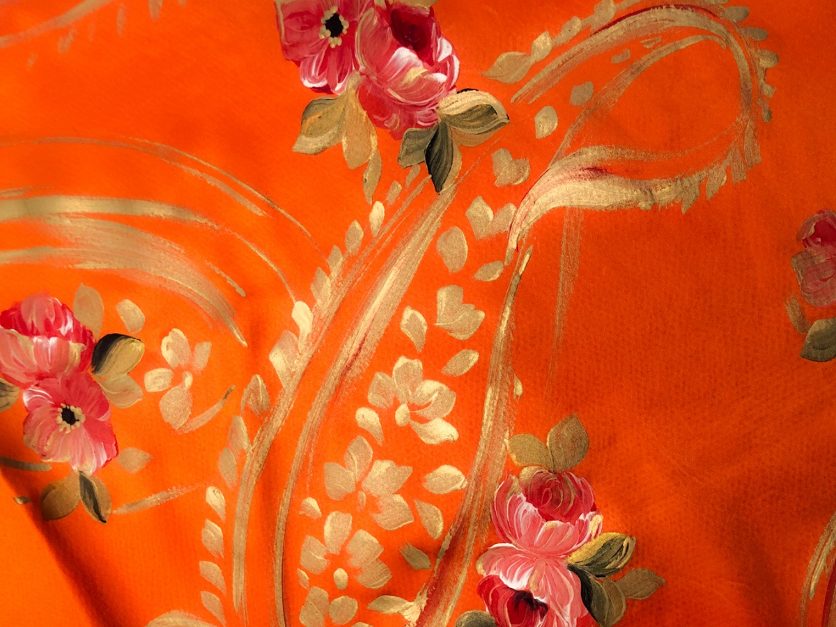 Креп-атлас шелковый с ручной росписью - Luigi Verga