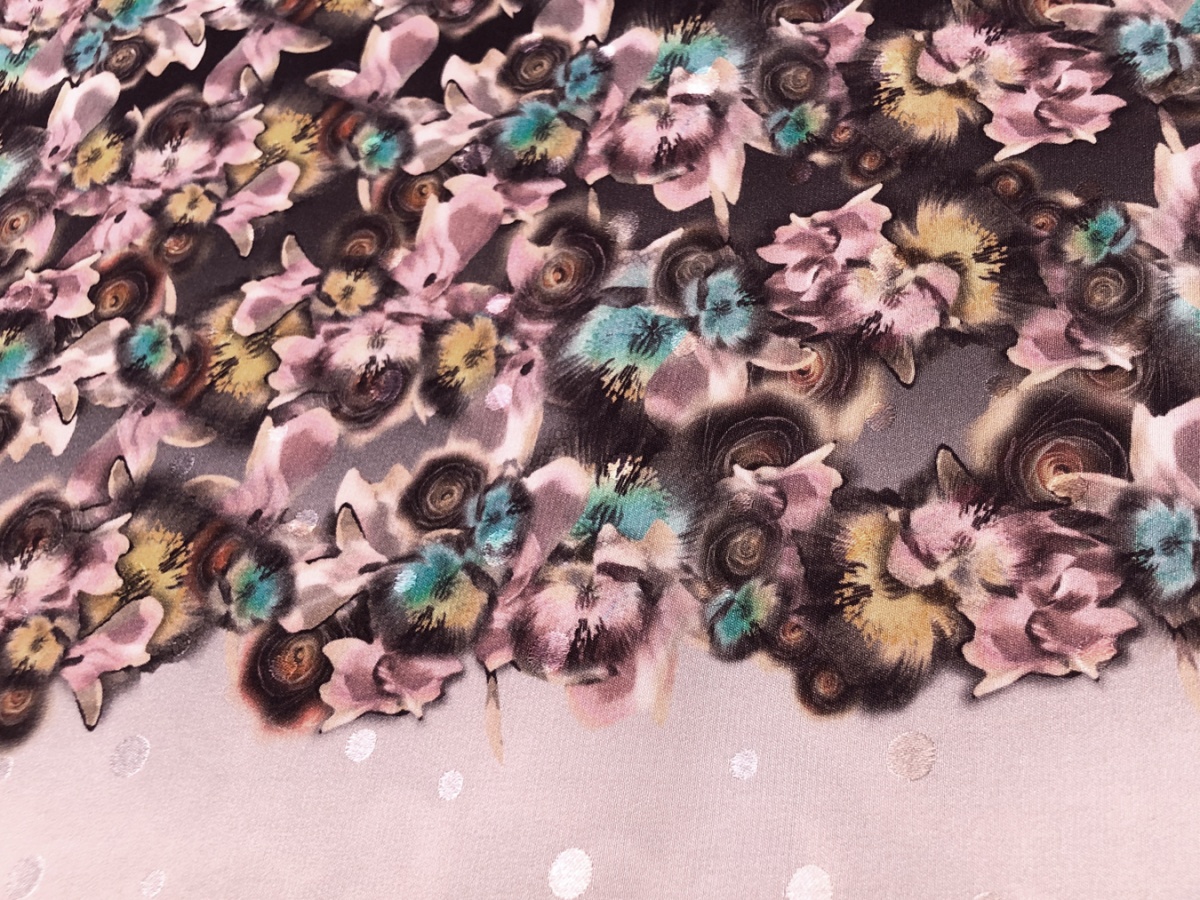Шелковый крепдешин цветочная абстракция - Mario Capra