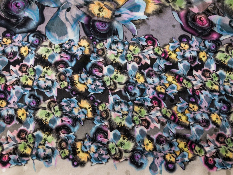 Шелковый крепдешин цветочная абстракция - Mario Capra