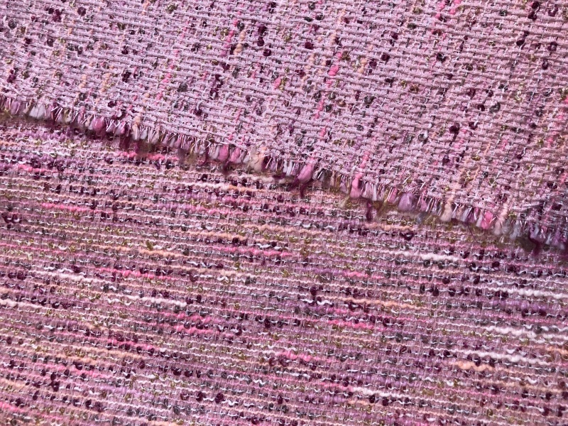 Жаккард-букле Шанель твид розовый перламутр - Quorum