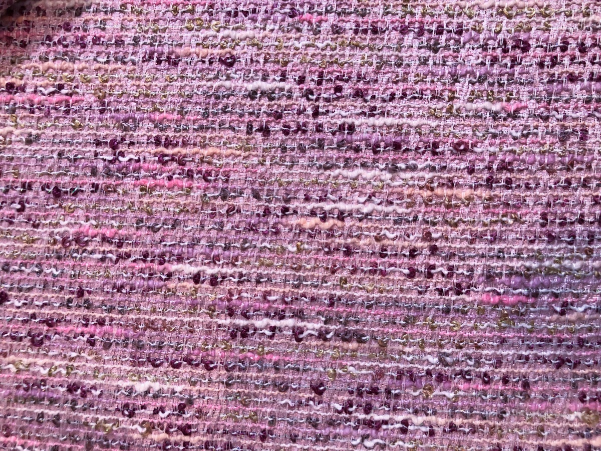 Жаккард-букле Шанель твид розовый перламутр - Quorum