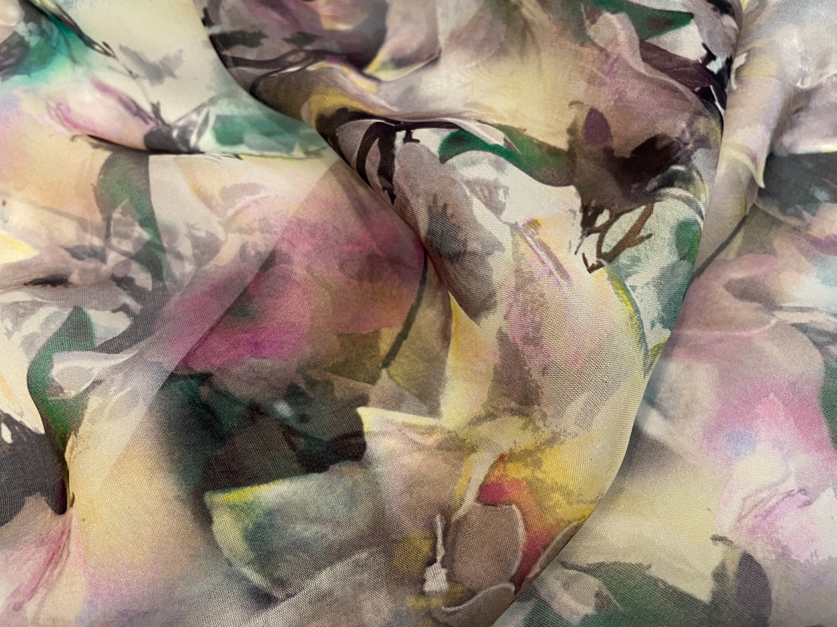 Шелковый шифон абстрактные цветы - Ratti donna (Carnet)